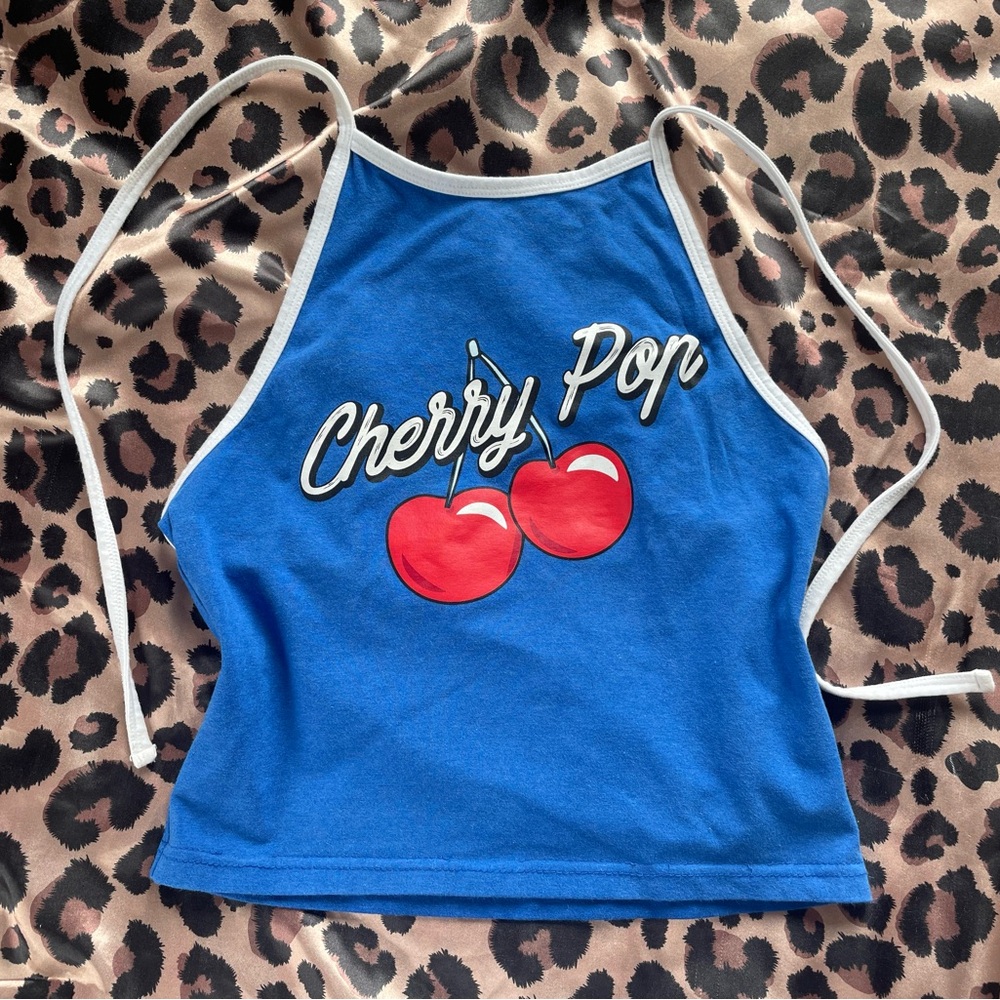 Forever 21 Blue Cherry Pop Crop Top